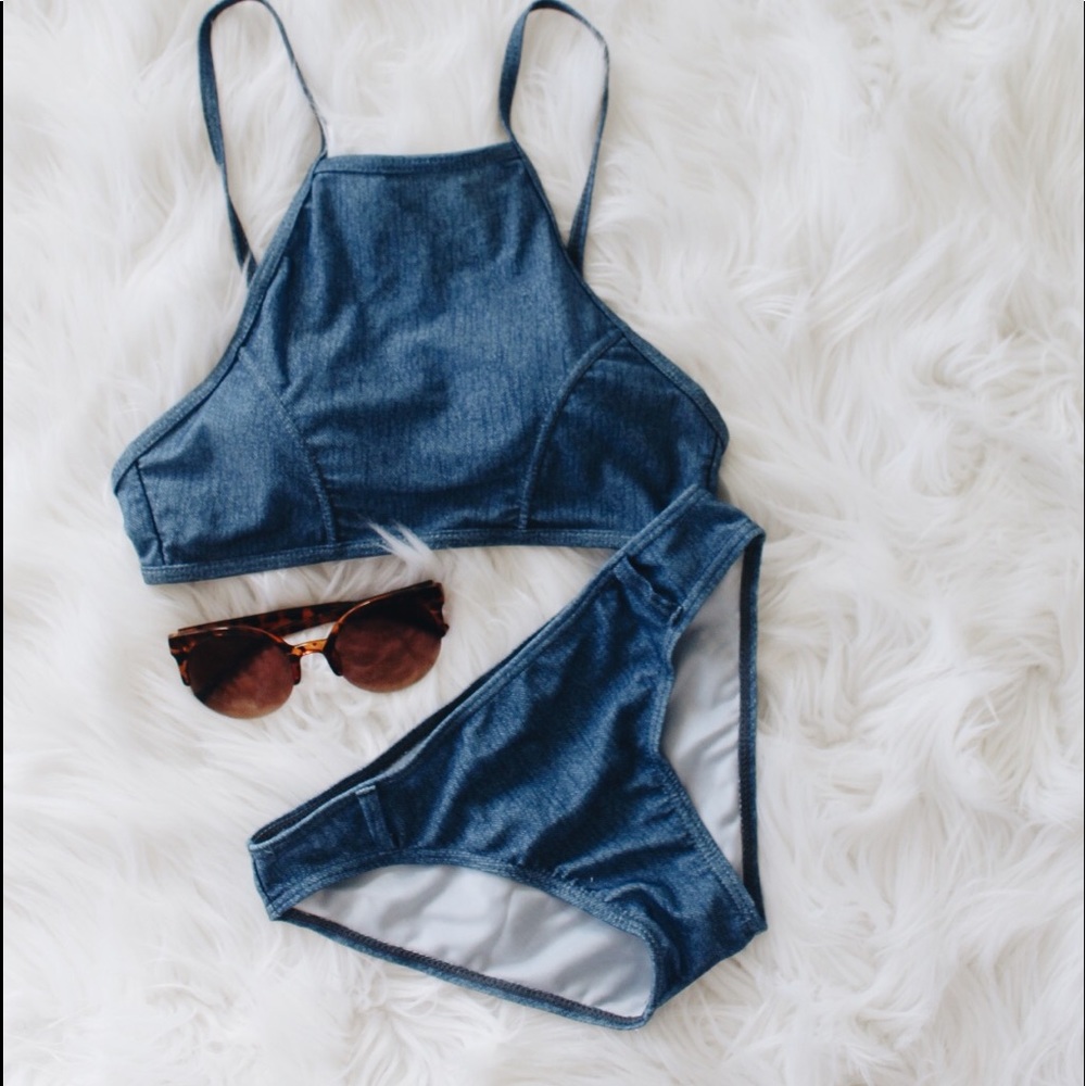 Halter Denim Chic bikini